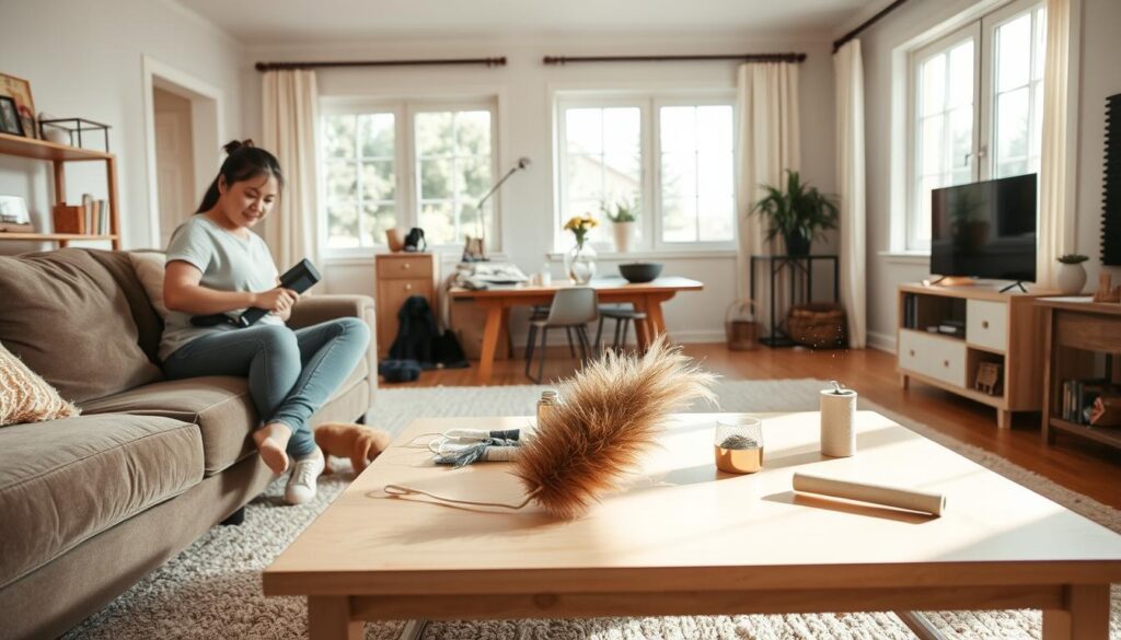 Decluttering to remove pet hair Decluttering to remove pet hair